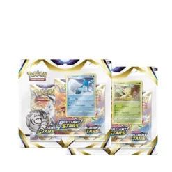 Pokemon TCG : Sword & Shield -Brilliant Stars Glaceon / Leafeon 3 Booster Blister Pack