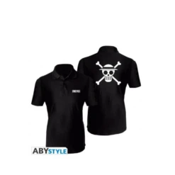 ONE PIECE - Polo "Skull Luffy" Homme MC Noir - X Large