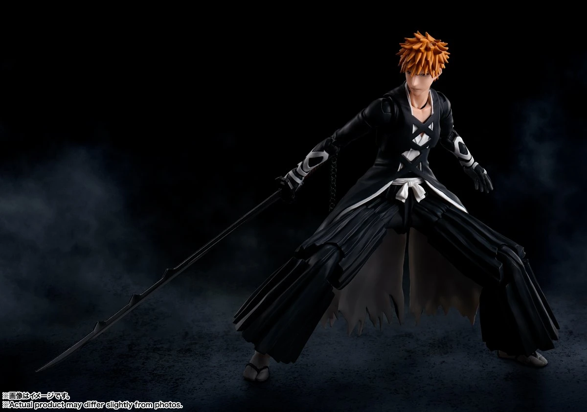 Bleach Ichigo Kurosaki "Bankai Tensa Zangetsu" 1/12 Scale S.H. Figuarts Action Figure By Bandai Tamashii 3 Bleach Ichigo Kurosaki "Bankai Tensa Zangetsu" 1/12 Scale S.H. Figuarts Action Figure By Bandai Tamashii - Image 3