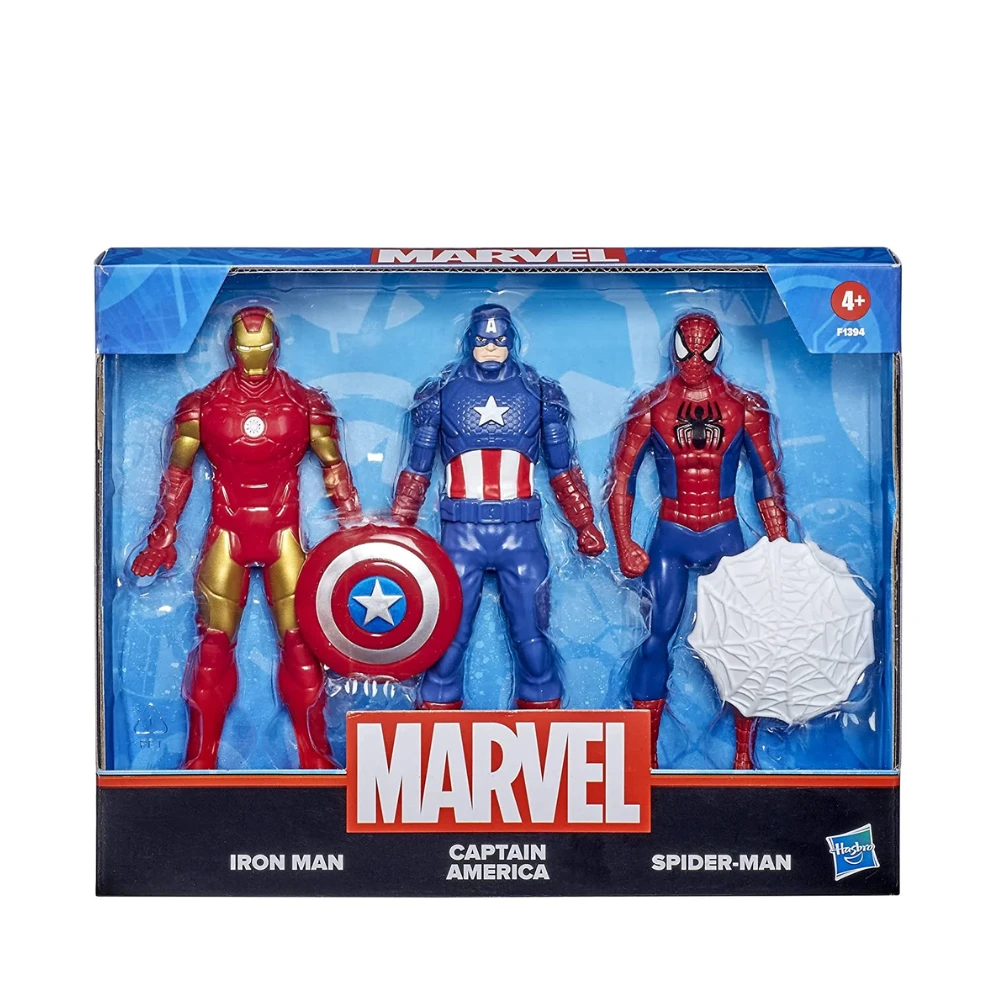 Marvel 6-Inch Scale Iron Man, Spider-Man, Captain America Action Figure Toy Pack Of 3 By Hasbro 1 Marvel 6-Inch Scale Iron Man, Spider-Man, Captain America Action Figure Toy Pack Of 3 By Hasbro