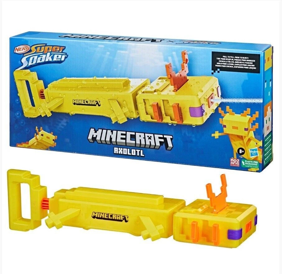 Minecraft Axolotl Nerf Super Soaker Water Blaster By Hasbro 2 Minecraft Axolotl Nerf Super Soaker Water Blaster By Hasbro - Image 2