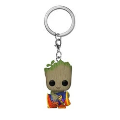 Funko Keychain : Marvel I Am Groot - Groot With Cheese Puffs