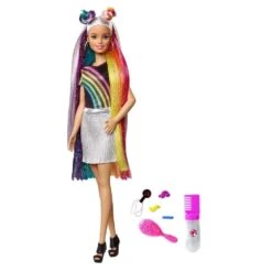 Rainbow Sparkle Hair Barbie Doll