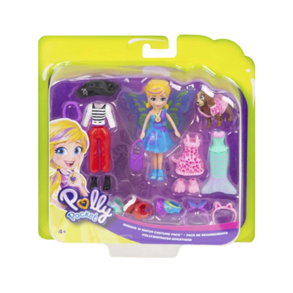 MATTEL Polly Pocket Masque N' Match Costume Pack 3" Doll Play Set 1 MATTEL Polly Pocket Masque N' Match Costume Pack 3" Doll Play Set