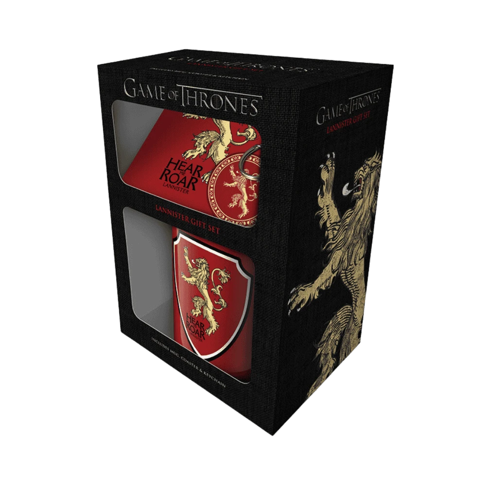GAME OF THRONES - LANNISTER (MUG COASTER & KEYCHAIN) By Pyramid 1 GAME OF THRONES - LANNISTER (MUG COASTER & KEYCHAIN) By Pyramid