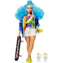 Barbie Extra Doll Blue Curly Hair By Mattel -Little Things Toys GRN30 000 003