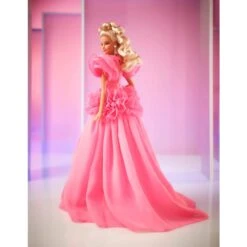 MATTEL Barbie Signature Pink Collection Doll 3, Silkstone Barbie Doll In Chiffon Gown -Little Things Toys HCB74 000 003