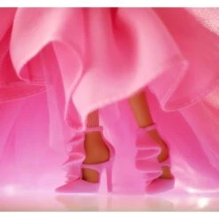 MATTEL Barbie Signature Pink Collection Doll 3, Silkstone Barbie Doll In Chiffon Gown -Little Things Toys HCB74 000 004