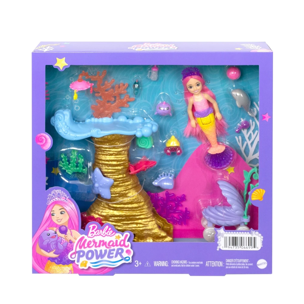 MATTEL Barbie Mermaid Power Chelsea Mermaid Doll With Pets Playset 1 MATTEL Barbie Mermaid Power Chelsea Mermaid Doll With Pets Playset