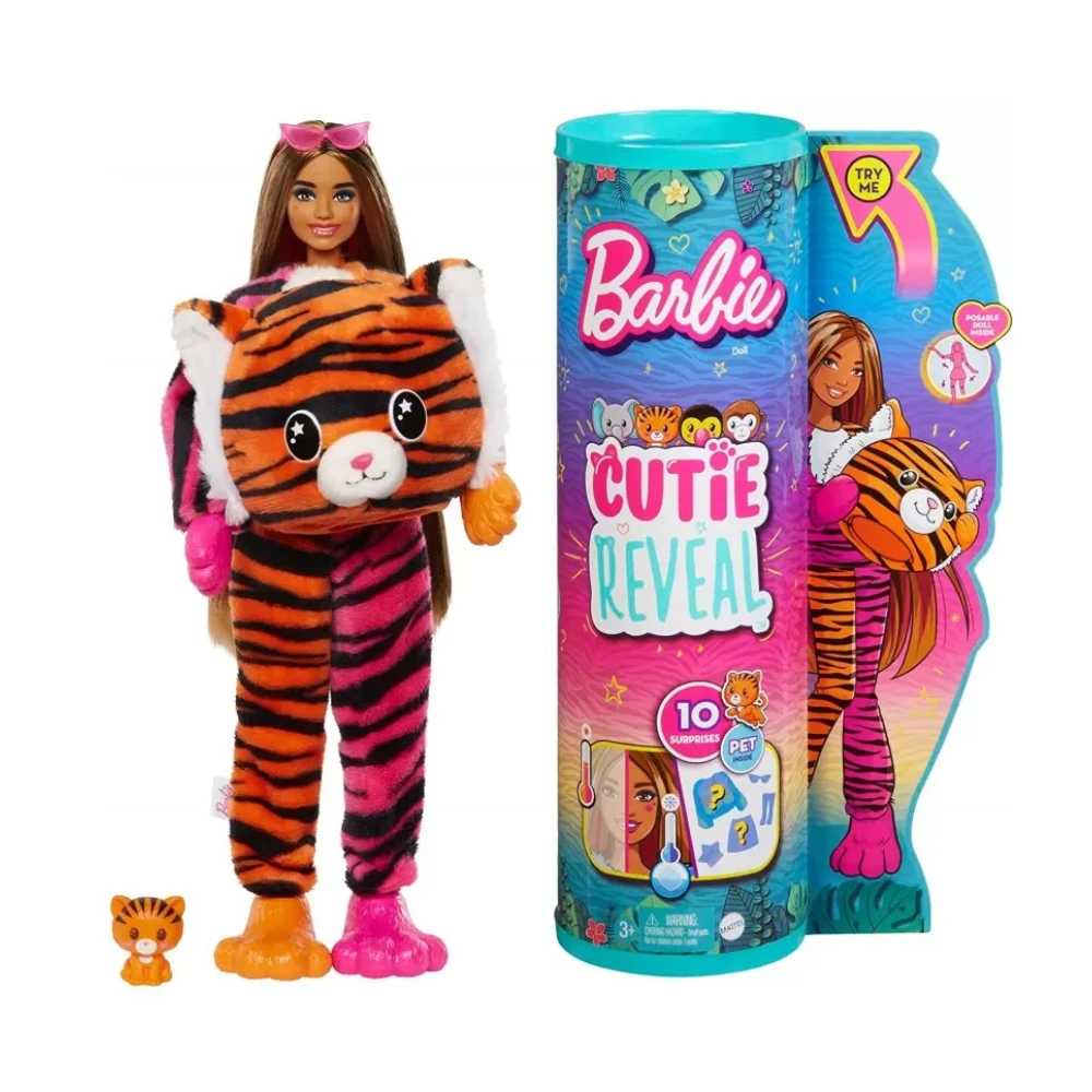 MATTEL Barbie Cutie Reveal Barbie Jungle Friends Series -Tiger 1 MATTEL Barbie Cutie Reveal Barbie Jungle Friends Series -Tiger