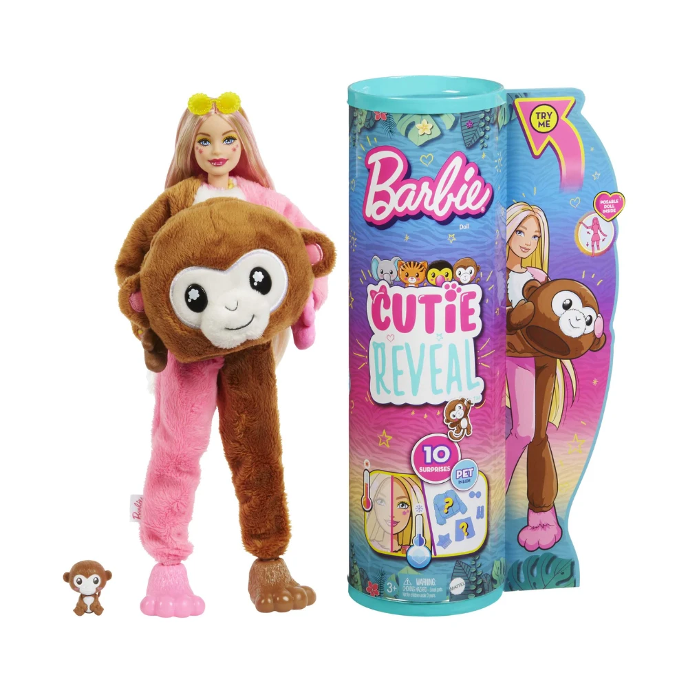MATTEL Barbie Cutie Reveal Barbie Jungle Friends Series - Monkey 1 MATTEL Barbie Cutie Reveal Barbie Jungle Friends Series - Monkey