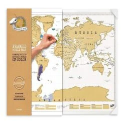 Framed World Scratch Map