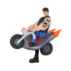 Ride On Hell's Angel Motor Bike Inflatable Costume For Kids By Morphsuits