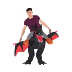 Ride On Black Dragon Inflatable Costume Fo Adults By Morphsuits
