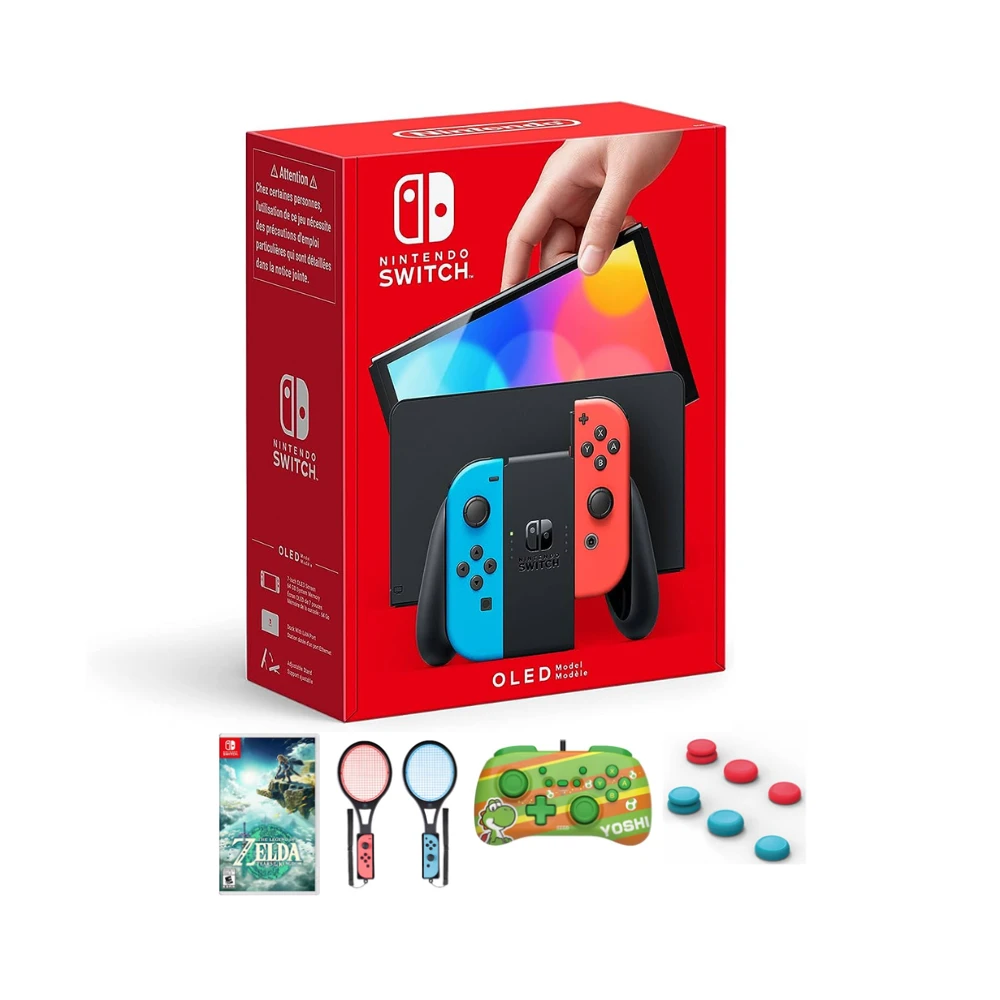 NINTENDO NS Bundle: OLED+Game+Controller+TennisPro+Caps -Neon 1 NINTENDO NS Bundle: OLED+Game+Controller+TennisPro+Caps -Neon